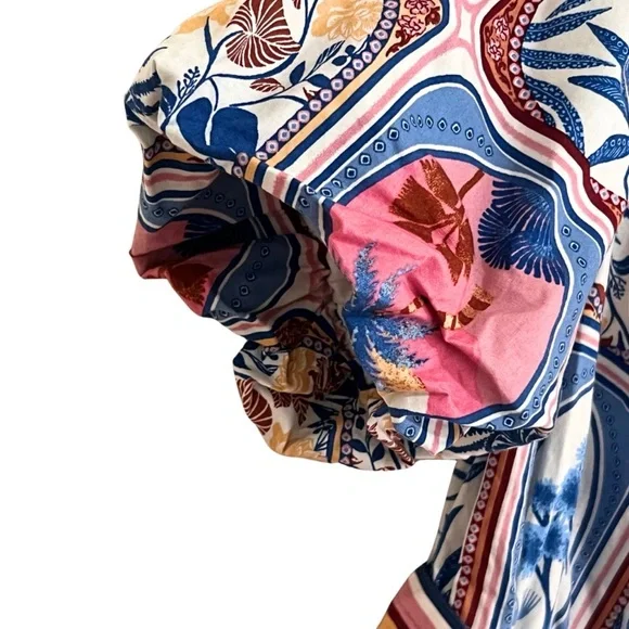 JOIE RARE PRINT Belted Midi Dress S LIMITED RELEASE Resort Botanical Boho casual - Picture 6 of 12